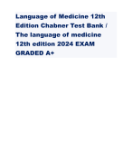 Language of Medicine 12th Edition Chabner Test Bank / The language of medicine 12th edition 2024 EXAM GRADED A+