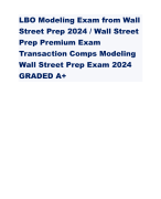 LBO Modeling Exam from Wall Street Prep 2024 / Wall Street Prep Premium Exam Transaction Comps Modeling Wall Street Prep Exam 2024 GRADED A+