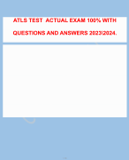 ATLS TEST ACTUAL EXAM 100% WITH  QUESTIONS AND ANSWERS 2023\2024.