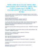 NBME CBSE REAL EXAM/ NBME CBSE  QUESTIONS AND ANSWERS/ NBME CBSE  LATEST (usmle step 1) MEDICAL  EXAMINATION (ACTUAL EXAM TEST  BANK)