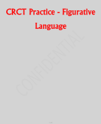 CRCT Practice - Figurative  Language  exam QUESTIONS WITH DETAILED VERIFIED ANSWERS (100% CORRECTA+ GRADE ASSURED NEW!!