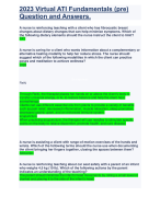 2023 Virtual ATI Fundamentals (pre) Question and Answers.