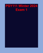 PSY111 Winter 2024  Exam 1 PSY111 Winter 2024  Exam 1PSY111 Winter 2024  Exam 1  QUESTIONS WITH DETAILED VERIFIED ANSWERS (100% CORRECTA+ GRADE ASSURED NEW!!