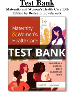 Test Bank For Maternity and Women's Health Care 13th Edition by Deitra L. Lowdermilk All Chapters (1-37) | A+ ULTIMATE GUIDE 2024