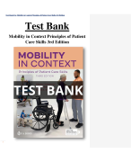 Test Bank For Mobility in Context Principles of Patient Care Skills 3rd Edition All Chapters (1-15) | A+ ULTIMATE GUIDE 2024