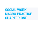 SOCIAL WORK MACRO PRACTICE CHAPTER ONE 