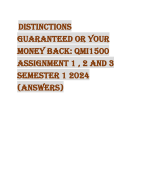 Distinctions  Guaranteed or your  money back: QMI1500  Assignment 1 , 2 and 3  Semester 1 2024 
