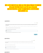 RN ATI MENTAL HEALTH 2024 PROCTORED EXAM WITH NGN ACTUAL EXAM  QUESTIONS AND VERIFIED ANSWERS  GRADED A+