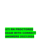 ATI RN PROCTORED  EXAM WITH CORRECT  ANSWERS 2023\2024