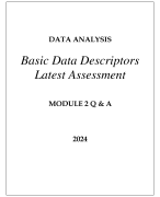 DATA ANALYSIS BASIC DATA DESCRIPTORS LATEST ASSESSMENT MODULE 2 Q & A 2024