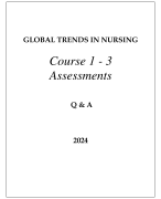 GLOBAL TRENDS IN NURSING COURSE 1 - 3 ASSESSMENTS Q & A 2024