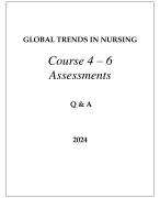 GLOBAL TRENDS IN NURSING COURSE 4 - 6 ASSESSMENTS Q & A 2024