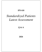 IPS 618 STANDARDIZED PATIENTS LATEST ASSESSMENT Q & A 2024  (DREXEL UNI)