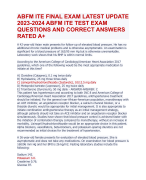 AAFP BOARD REVIEW 2023-2024   EXAM AAFP BOARD REVIEW EXAM   UPDATE 2023-2024 QUESTIONS AND  CORRECT ANSWERS RATED 
