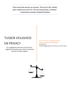 Onderzoeksrapportage; Tussen veiligheid en Privacy 
