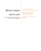 Adviesrapportage signaallijst schulden; Beter te vroeg dan te laat 