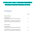 A LEVEL UNIT 3 AND 4 - SPECIMEN ASSESSMENT MATERIALS REVISION MATERIAL UPDATED