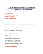 DCF - Child Growth and Development (CGDR) Exam 100% Correct 