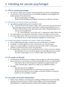 Samenvatting Sociale psychologie