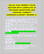 NCLEX 2024 NEWEST EXAM  EDITION WITH COMPLETE 60  REVISION QUESTIONS AND  VERIFIED CORRECT  ANSWERS/ALREADY GRADED A+