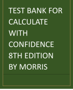 Latest 2023 Gray Morris Calculate with Confidence, 8th Edition by Deborah C. Morris Test bank | All 