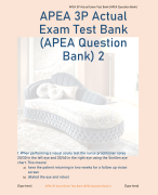 APEA 3P Actual  Exam Test Bank  (APEA Question  Bank) 2 (answers provided below)