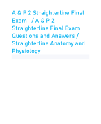 A & P 2 Straighterline Final Exam- / A & P 2 Straighterline Final Exam Questions and Answers / Straighterline Anatomy and Physiology