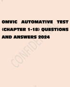 OMVIC AUTOMATIVE TEST  CHAPTER 1-18 QUESTIONS  AND ANSWERS 2024   VERIFIED ANSWERS | ALREADY GRADED A+  