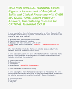 2024 NGN CRITICAL THINKING EXAM: Rigorous Assessment of Analytical