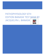 Test Bank For Pathophysiology 6th Edition Jacquelyn Banasik