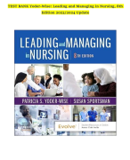 Latest 2023 Leading and Managing in Nursing, 8th Edition Patricia S. Yoder-Wise Test bank  All Chapters