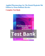 Test Bank For Applied Pharmacology for The Dental Hygienist 9th Edition by Elena Bablenis Haveles