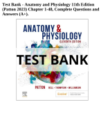 Test Bank For Anatomy & Physiology 11th edition Kevin T. Patton, Frank B. Bell, Terry Thompson