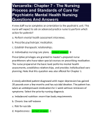 Varcarolis: Chapter 7 - The Nursing Process and Standards of Care for Psychiatric Mental Health Nursing Questions And Answers 