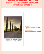 HESI Exit Test Bank over 1000  questions and  answers 2024  VERIFIED ANSWERS |ALREADY GRADED A+   Latest  Examination ALL HESI QUESTIONS Included Latest  GRADED A 