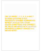 CIS 105 WEEK 1, 2, 3, 4, 5, 6 AND 7 QUIZZES (ARIZONA STATE  UNIVERSITY EARNED ADMISSIONS) NEWEST 2024 ACTUAL EXAM  QUIZES QUESTIONS AND CORRECT  DETAILED ANSWERS WITH VERIFIED  ANSWERS|ALREADY GRADED A+||  BRAND NEW!!