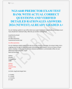 NGS 6440 PREDICTOR EXAM TEST  BANK WITH ACTUAL CORRECT  QUESTIONS AND VERIFIED  DETAILED RATIONALES ANSWERS  2024 (NEWEST) ALREADY GRADED A+