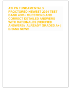 ATI PN FUNDAMENTALS  PROCTORED NEWEST 2024 TEST  BANK 4OO+ QUESTIONS AND  CORRECT DETAILED ANSWERS  WITH RATIONALES (VERIFIED  ANSWERS) |ALREADY GRADED A+||  BRAND NEW!!