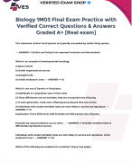 BIOLOGY 1MO3 FINAL EXAM REVISED GUIDE WITH COMPLETE REVIEWED QUESTIONS AND CORRECT ANSWERS 2024. GRA