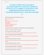 NC BELT CROWD MANAGEMENT  EXAMS|CURRENTLY TESTING VERSIONS|  WITH ACTUAL CORRECT QUESTIONS AND  VERIFIED DETAILED RATIONALES ANSWERS 2024(NEWEST) ALREADY GRADED  A+