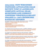 2024-2025  NEW WISCONSIN PESTICIDE APPLICATOR EXAM REVIEW TURF & LANDSCAPE COMPLETE ACTUAL EXAM QUESTIONS AND CORRECT ANSWERS VERIFIED|ALREADY GRADED A+ 100% HIGHSCORE RATED BY EXPERTS 