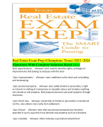 Real Estate Exam Prep (Champions; Texas) 2023 -2024 /Questions With Complete Solutions Rated (A+)