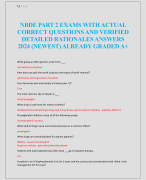 NBDE PART 2 EXAMS WITH ACTUAL  CORRECT QUESTIONS AND VERIFIED  DETAILED RATIONALES ANSWERS  2024 (NEWEST) ALREADY GRADED A+