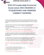 NGN ATI LEADERSHIP PROCTORED LATEST EXAM 2023 GRADED A+ WITH 70 QUESTIONS AND VERIFIED CORRECT ANSWERS