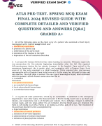 ATLS PRE - TEST SPRING 2024 REVISED GUIDE WITH COMPLETE DETAILED AND VERIFIED QUESTIONS AND ANSWERS [Q&A] GRADED A+ 