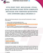 ATLS POST - TEST MCQ EXAM 1 FINAL SPRING 2024 REVISED GUIDE WITH COMPLETE DETAILED AND VERIFIED QUESTIONS AND ANSWERS [Q&A] GRADED A+ 