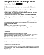 Het Goede Leven en de Vrije Markt - Filosofie - VWO - H1,2,3,4&6