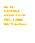 RN ATI MATERNAL NEWBORN OB PROCTORED EXAM 2023/2024