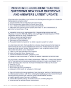 2022-23 MED-SURG HESI PRACTICE QUESTIONS NEW EXAM QUESTIONS AND ANSWERS LATEST UPDATE