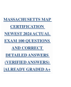 MASSACHUSETTS MAP CERTIFICATION NEWEST 2024 ACTUAL EXAM 100 QUESTIONS AND CORRECT DETAILED ANSWERS (VERIFIED ANSWERS) |ALREADY GRADED A+